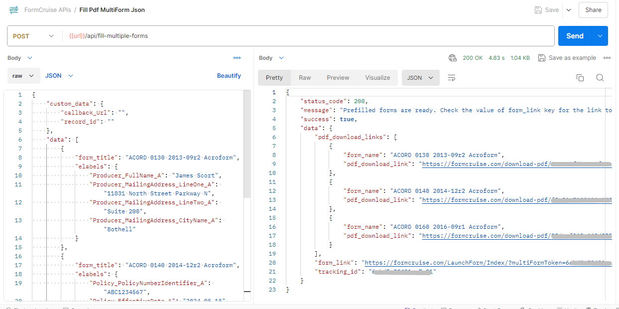 Fill Form with Simplified JSON